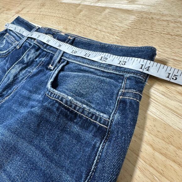 L'agence NWT Jolene Distressed Mini Skirt Newberry Blue Size 24 100% Cotton - Picture 7 of 8